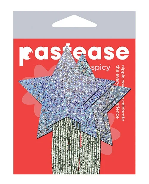 Pastease Glitter Tassle Stars – Silver O/S