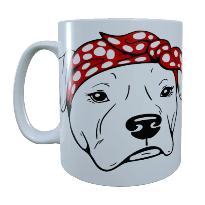 Paw Heart Head Bandana, 15 oz Mug