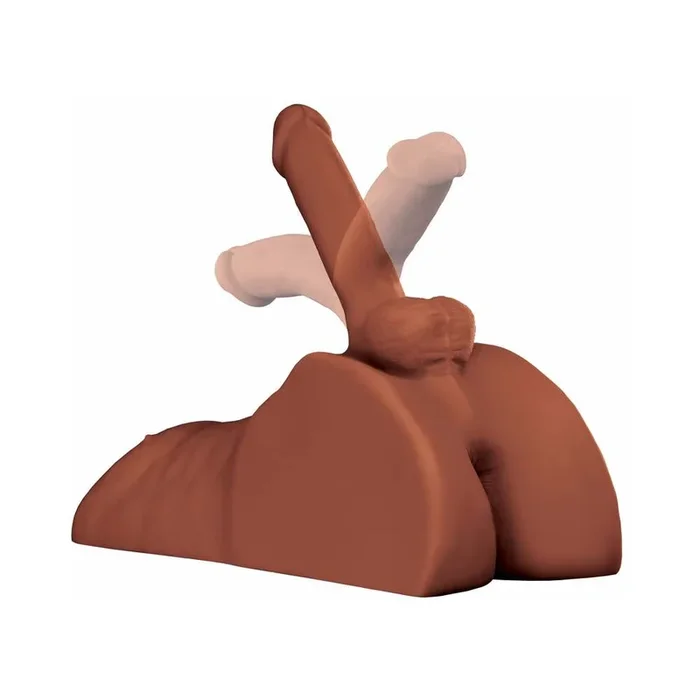 PDX Brands PDX Plus Perfect Ride Anal Masturbator With 6 in. Posable Dildo Brown