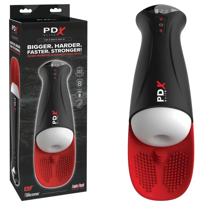 PDX Elite Fap-O-Matic Pro XL – /Red – USB Rechargeable Auto Stroker