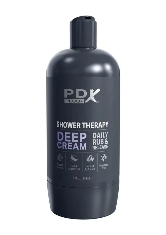 Pdx Plus Shower Therapy Deep Cream Discreet Stroker – Frosted