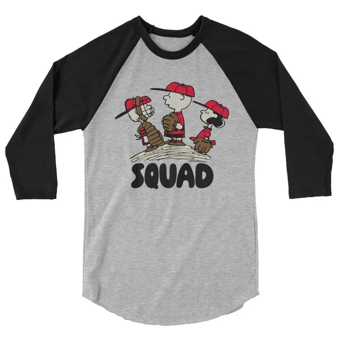 Peanuts 3/4 Sleeve Raglan Shirt Baseball Squad