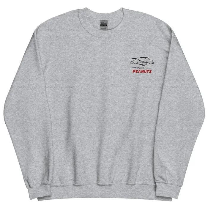 Peanuts Running Snoopy Embroidered Crewneck Sweatshirt