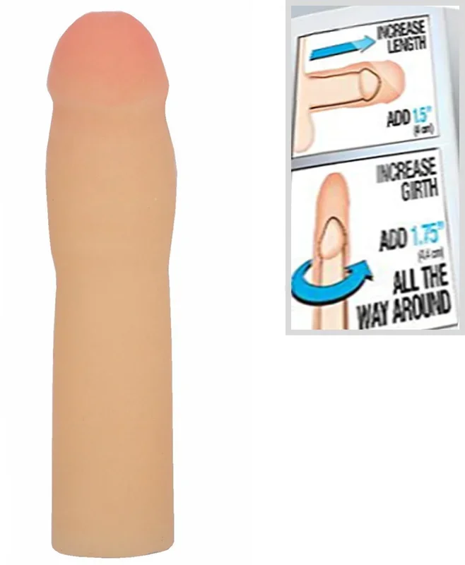 Performance 1.5 Inch Cock Xtender Penis Sleeve Beige 6.75 Inch