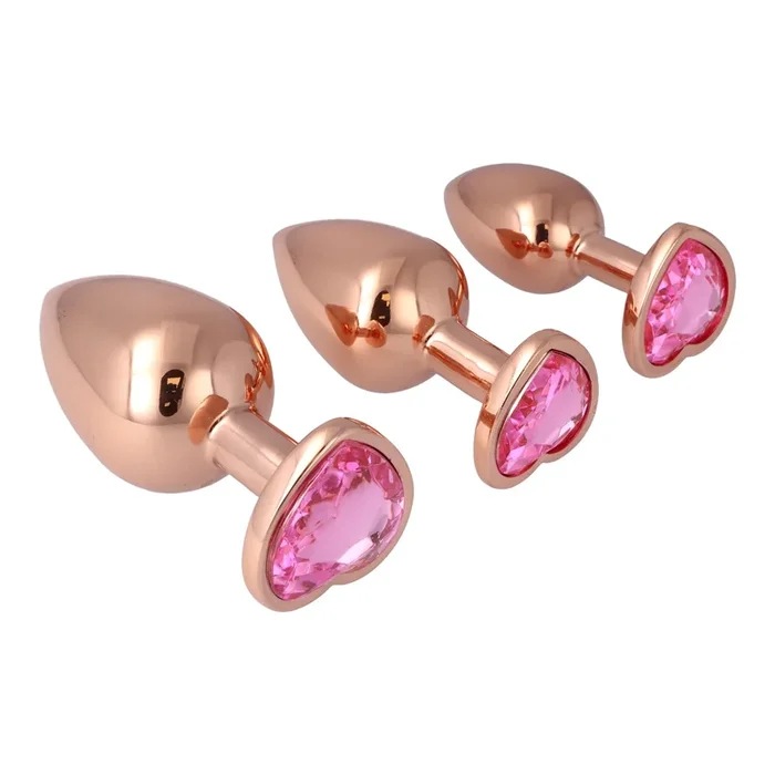 Pick&Love Rose Gold Crystal Butt Plug Set