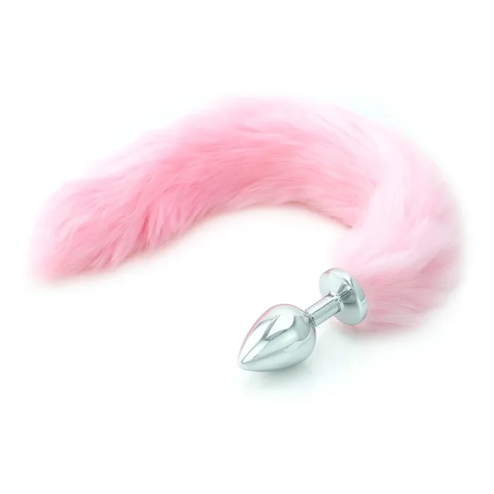 Pink Faux Fur Tail – Metal Butt Plug