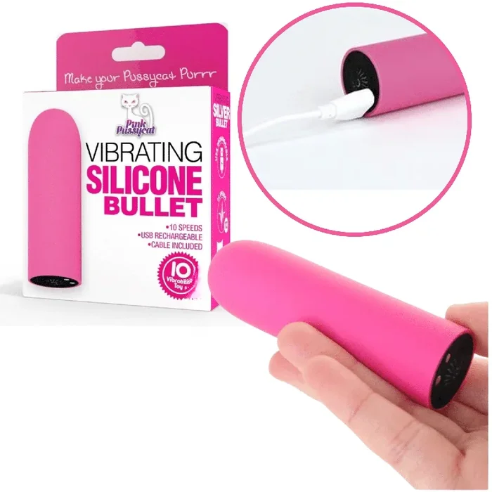 Pink Pussycat Rechargeable Vibrating Vibe Discreet Silicone Bullet Vibrator