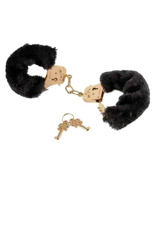 Pipedream – Fetish Fantasy Gold – Deluxe Furry Cuffs – Black/Gold