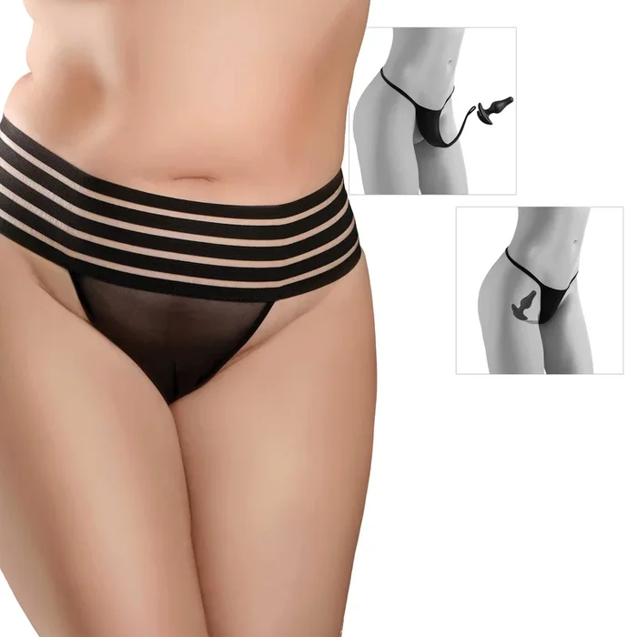 Pipedream – Hookup Panties – Crotchless Love Garter with Attachable Butt Plug – Size XL-XXL