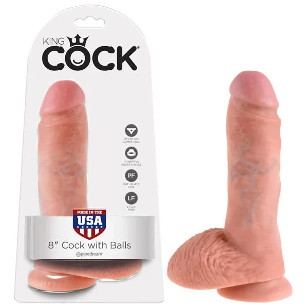 Pipedream King Cock 8″ Cock With Balls Flesh 20.3cm Dong Dildo