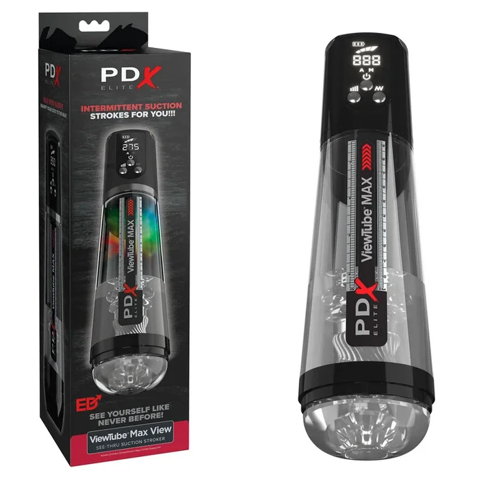 Pipedream PDX Elite ViewTube MAX View – Clear USB Rechargeable Suction Auto Stroker