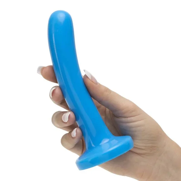 Platinum Premium Silicone The Slim Non Realistic Dildo Blue 5.4 Inch
