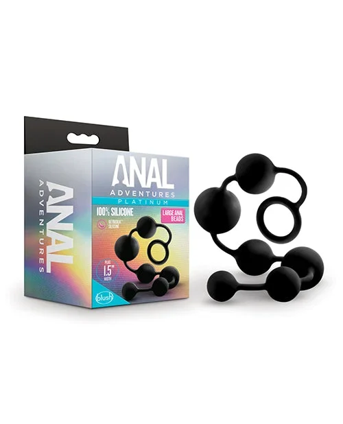 Platinum Silicone Anal Beads – Large Black