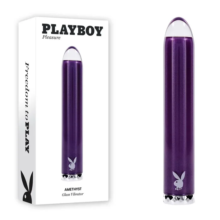 Playboy Pleasure AMETHYST – 12.4 cm USB Rechargeable Glass Tipped Mini Vibrator