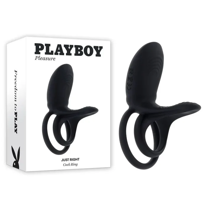Playboy Pleasure JUST RIGHT – USB Rechargeable Vibrating Cock & Balls Rings