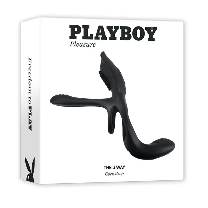 Playboy Pleasure The 3 Way – USB Rechargeable Vibrating Cock Ring with Wireless Remote