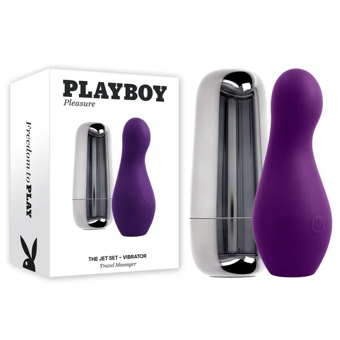Playboy Pleasure THE JET SET – VIBRATOR Purple 10.2cm Vibrator with Self Charging Case