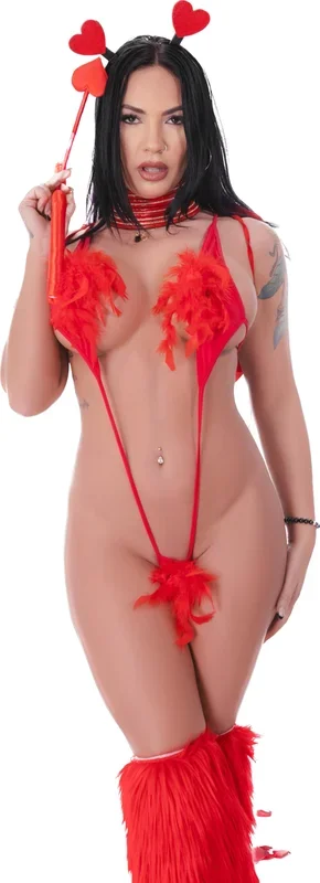 Playthings Sling Bikini with Feathers