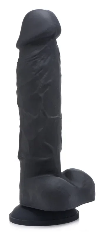 Power Pecker 7 Inch Silicone Dildo with Balls – Black