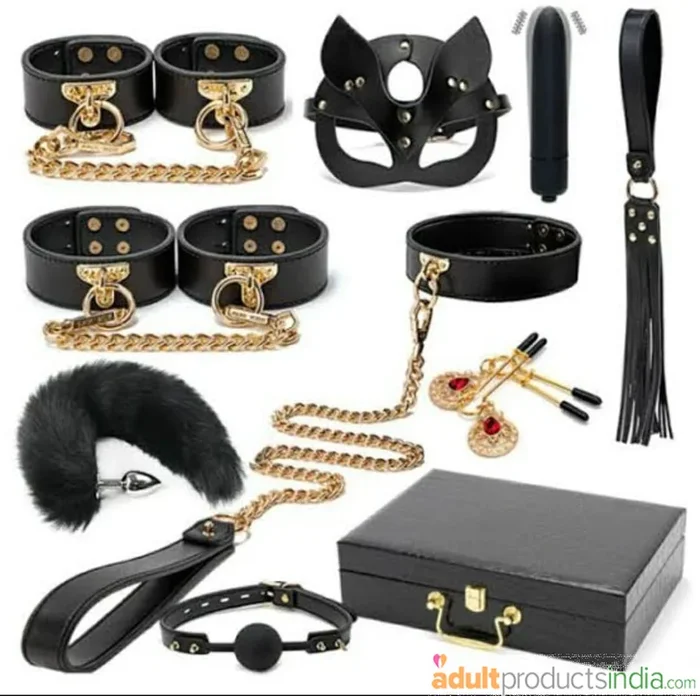 Premium 9-Pieces Bondage Kit Black