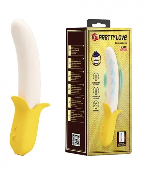 Pretty Love Banana Geek Thrusting Vibrator – Yellow