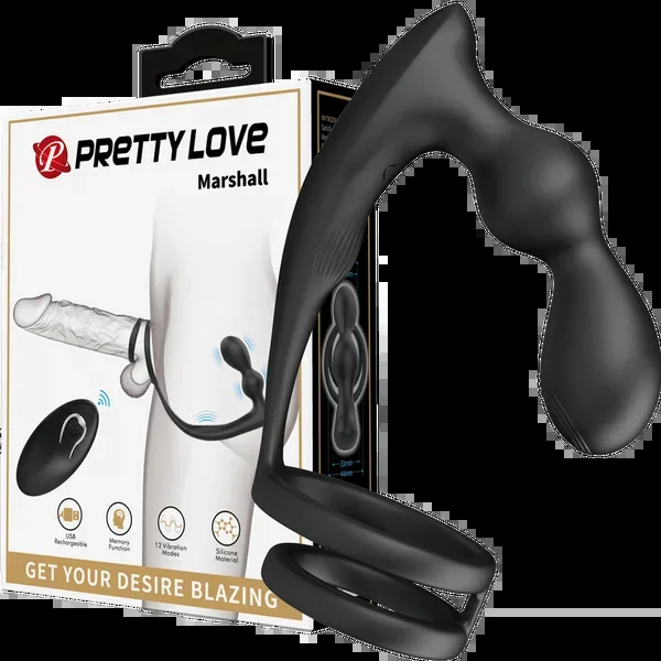 Pretty Love Marshall Cock/Ball Ring with Vibro Butt Plug and Remote Control
