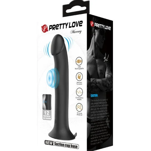 Pretty Love Murray Pulsating & Vibrating Dildo – Black