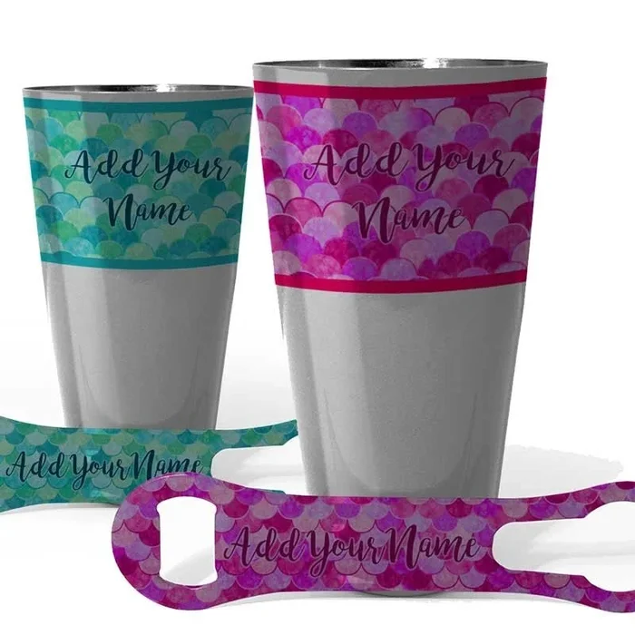 Printed Cocktail Shaker and V-Rod® Bar Set – Mermaid – Color Options