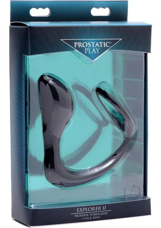 Prostatic Play Explorer 2 Prostate Massager And Penis Ring Silicone Black