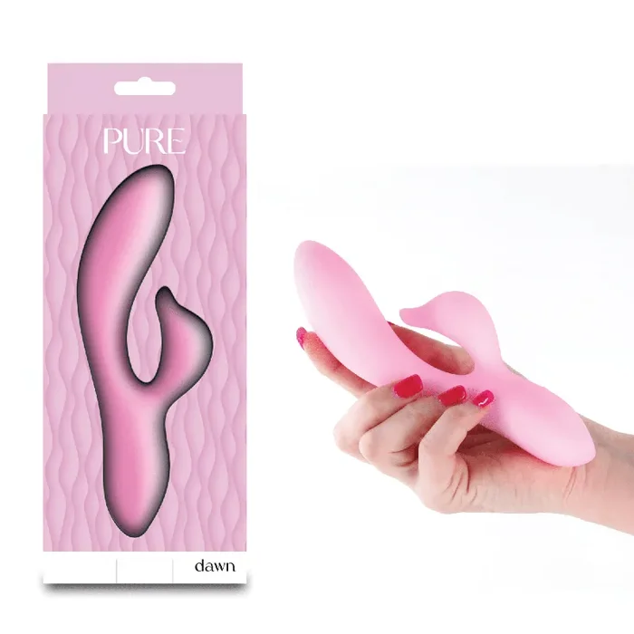 Pure Dawn Rechargeable Dual-layered Silicone Rabbit Vibrator – Pink