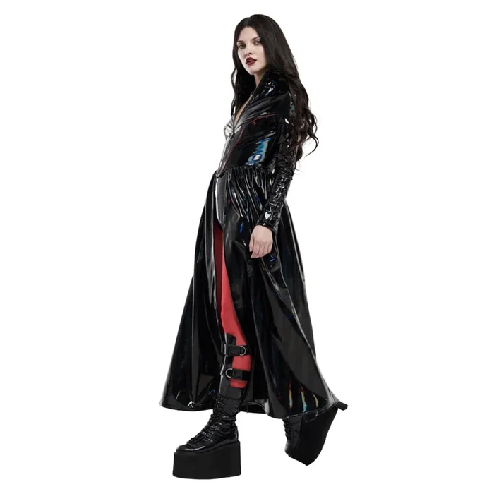 PVC Cyber Punk Corset Coat Long Sleeve Dress