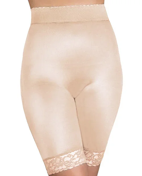 Rago Shapewear Long Leg Shaper w/Gripper Lace Bottom Beige 5X