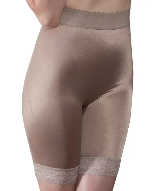Rago Shapewear Long Leg Shaper w/Gripper Lace Bottom Mocha 4X