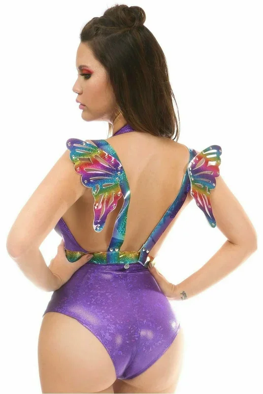 Rainbow Glitter Body Harness w/Wings