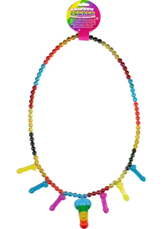 Rainbow Pecker Whistle Necklace Bachelorette Party Supplies