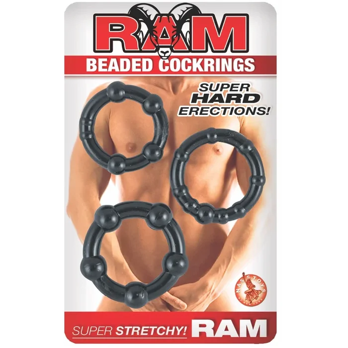 Ram Beaded Cockrings – Black
