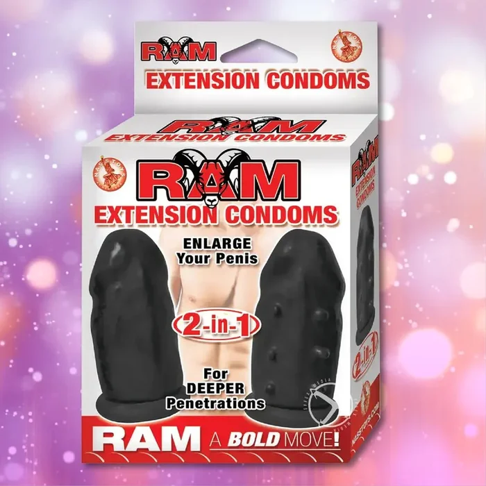 Ram Extension Condoms – Penis Enhancer Sleeve – Black