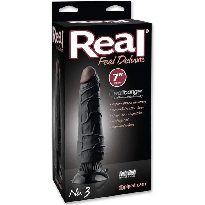 Real Feel Deluxe No. 3 Vibrating 7″ Dildo – Black