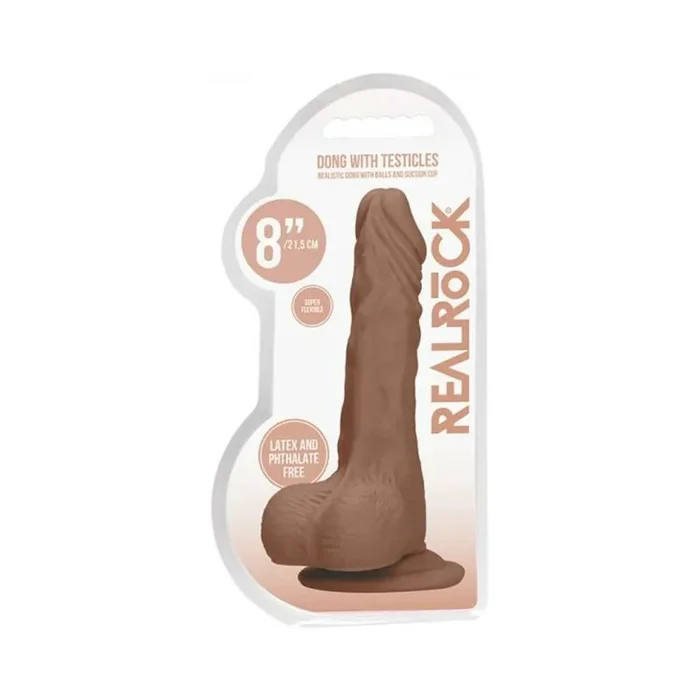 Real Rock Realistic Dildo With Balls – 8″ – 20 Cm – Mocha