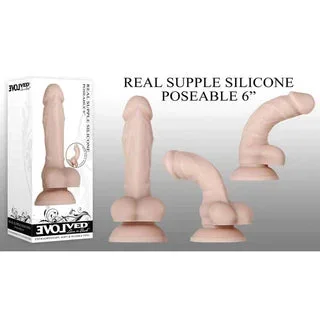 Real Supple Silicone Posable Realistic Dildo 6″ by Evolved