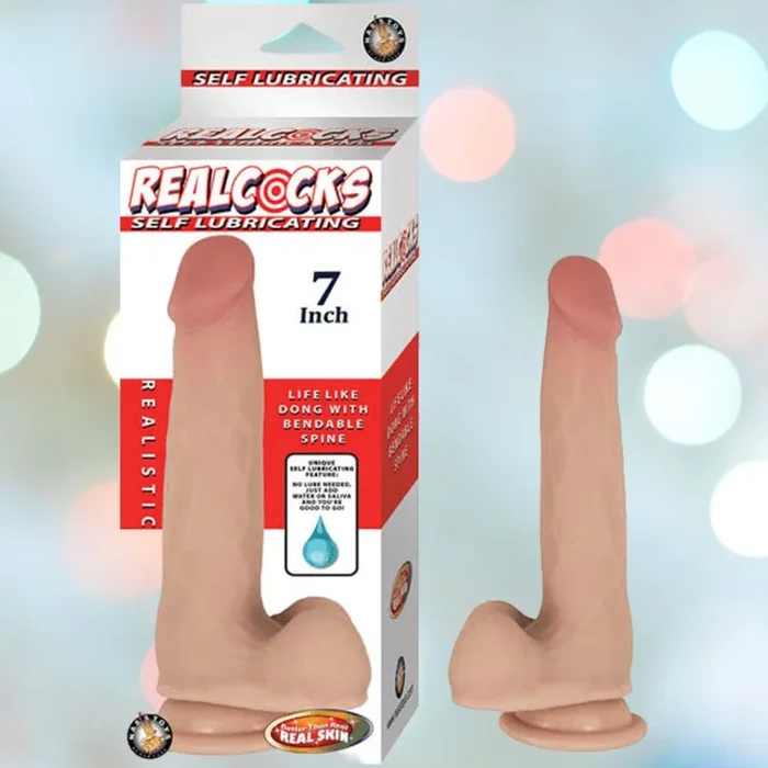 RealCocks Self-Lubricating 7″ Realistic Dildo with Suction Cup