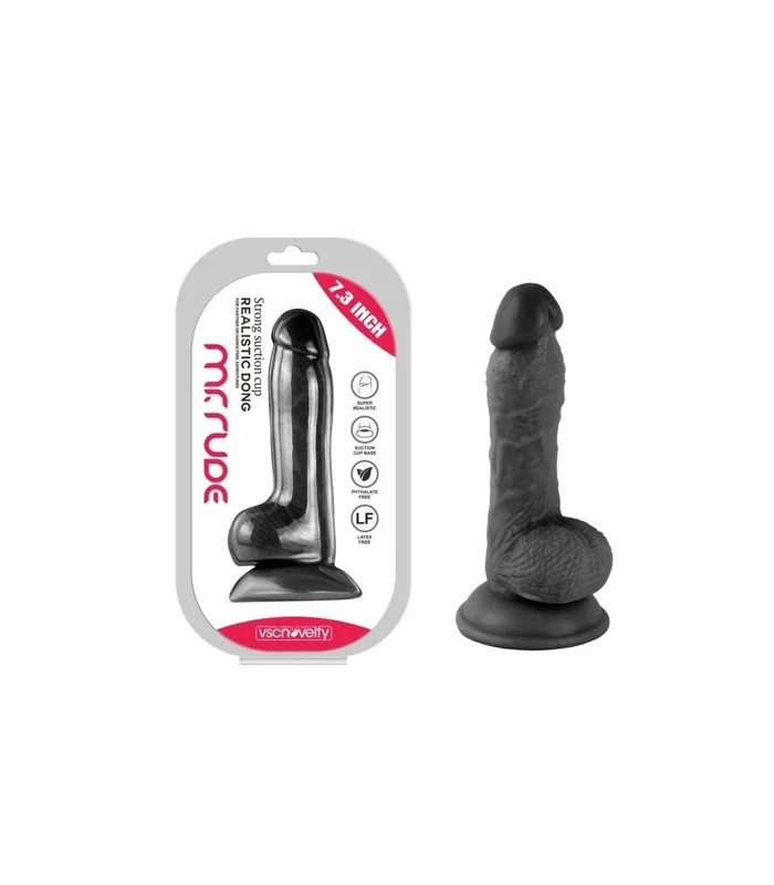 REALISTIC PENIS MR RUDE BLACK 18.5 CM