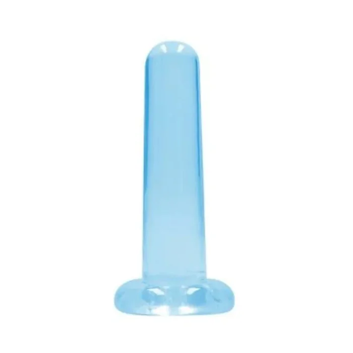 Realrock Crystal Clear Non-realistic Dildo With Suction Cup 5.3 In. Blue