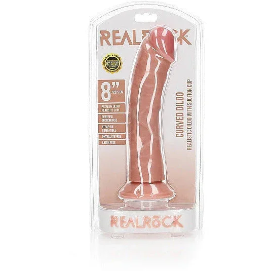 Realrock Curved Realistic Dildo 8″ by Shots