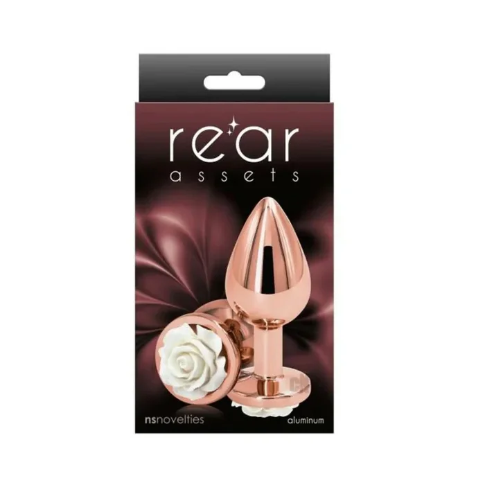 Rear Assets Rose Anal Plug – Medium – White