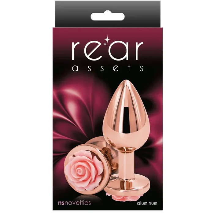 Rear Assets Rose Gold Pink Rose Aluminum Butt Plug – Medium