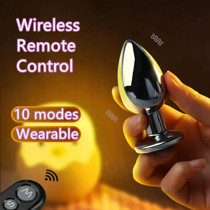 Remote Control Metal Anal Dildo – Stainless Steel Vibrating Butt Plug Anal Toys