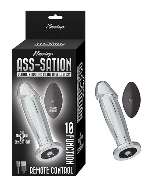 Remote Vibrating Metal Anal Plug with Wireless Control in Silver