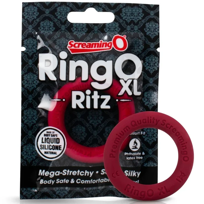 RingO Ritz XL Liquid Silicone Cock Ring – Red