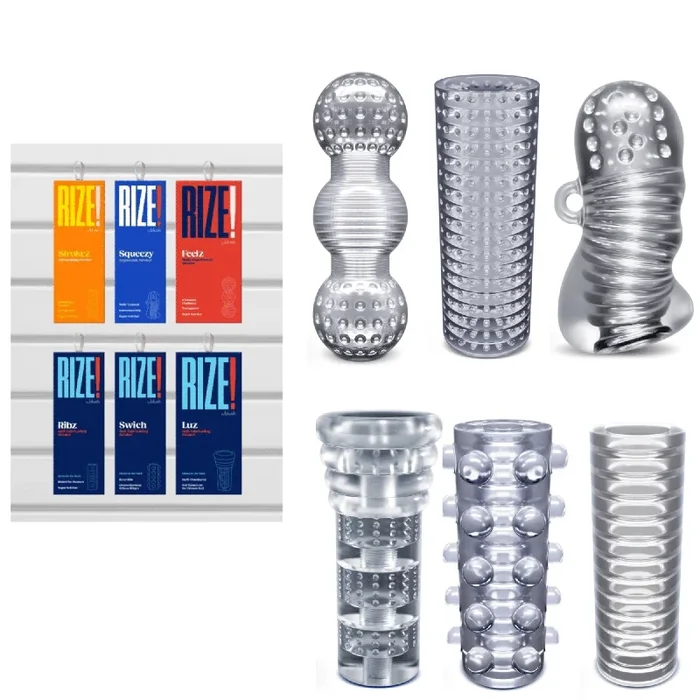 RIZE! Savings Bundle Glow in the Dark Self-Lubricating Stroker Male Masturbation Sleeve